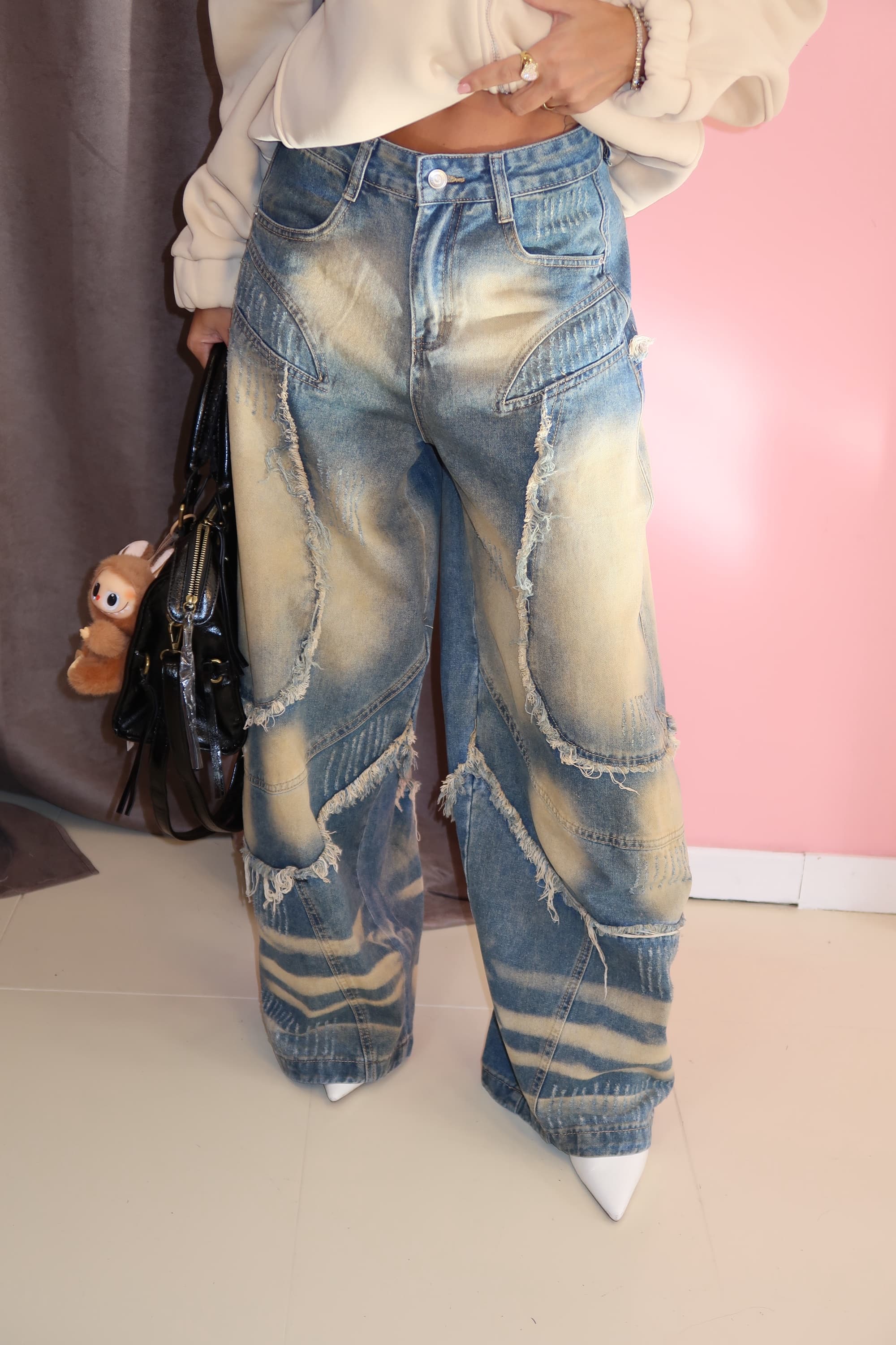 Calças com remendos